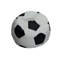 Gyermek babzsákfotel, textilbőr, focilabda, fekete-fehér - FOOT