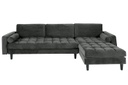 Háromszemélyes bársony sarokkanapé, sötétszürke - LAGUNE