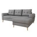 Háromszemélyes szövet sarok ülőgarnitúra ágyfunkcióval, középszürke - LAURA