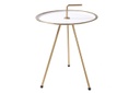 Háromlábú asztalka 36 cm, fehér-arany - CIBLE