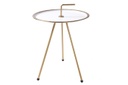 Háromlábú asztalka 42 cm, fehér-arany - CIBLE
