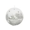 Havas táj díszgyertya, színjátszó világítással, fehér - HOLY NIGHT