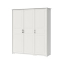 Háromajtós gardróbszekrény, polccokkal és akasztókkal, fehér fenyő - NORDIC