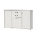 Háromajtós komód, 2 fiókkal, fehér - PERCE NEIGE