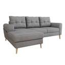 Háromszemélyes szövet sarok ülőgarnitúra ágyfunkcióval, középszürke - LAURA - nincs katalogusban