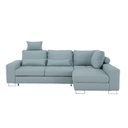 Háromszemélyes szövet sarok ülőgarnitúra ágyfunkcióval, menta - CHRISINE
