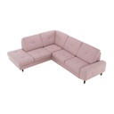 Háromszemélyes szövet sarok ülőgarnitúra ágyfunkcióval, púderrózsaszín - CAROLINA