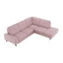 Háromszemélyes szövet sarok ülőgarnitúra ágyfunkcióval, púderrózsaszín - CAROLINA 
