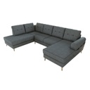 Háromszemélyes U alakú szövet ülőgarnitúra ágyfunkcióval, sötétszürke - DUNES - nincs katalógusban