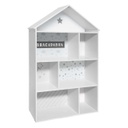 Házikó alakú könyvespolc, fehér-szürke - MABIBLI