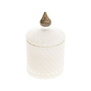 Illatos díszgyertya üveg tárolóban, 190 g, fehér - BAYADERE