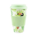 Hordozható pohár 3,5 dl szilikon tetővel, zöld-tukán - TROPICANA