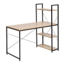 Íróasztal, könyvespolccal, 120x60 cm, fekete-tölgy - WEST SIDE