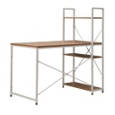 Íróasztal, könyvespolccal, 120x60 cm, fehér-tölgy - WEST SIDE