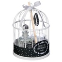 Illatósító ajándékszett kalitkában, vanília illattal, fehér-fekete - COLOMBINE