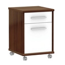 Irodai komód, fiókkal és szekrénnyel, kerekes, szilva fa  - TOP