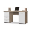 Íróasztal 4 fiókkal és 1 ajtóval, sonoma tölgy-fehér - AUSTIN