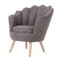 Kagyló formájú fotel, szürkésbarna - MARGUERITE