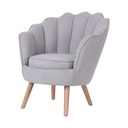 Kagyló formájú fotel, világosszürke - MARGUERITE