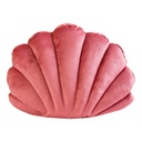 Kagyló alakú bársony díszpárna, púderrózsaszín - SHELL