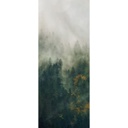 Kárpátok erdőit ábrázoló tapéta, 100x250 cm, fenyőzöld - FORET BRUMEUSE