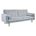 Kattanós bársony kanapéágy, világosszürke - WINDSOR