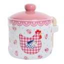 Kerámia cukortartó kanállal tyúkos - POULETTE