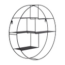 Kerek acél falipolc, 5 polccal, fekete - THEORIE