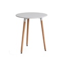Kerek étkezőasztal, 3 lábbal, 60 cm, fehér-bükk - FJORD