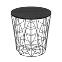 Kerek asztalka, levél mintával, fekete - FILETS