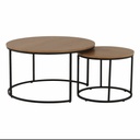 Kerek dohányzóasztal szett, 2 db, tölgy - BELIER