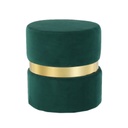 Kerek bársony ülőke, arany díszítéssel, sötétzöld - ANNEAU D'OR