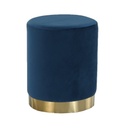 Kerek bársony ülőke, arany talppal, sötétkék - METEORE