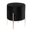 Kerek bársony ülőke, fém vázzal, fekete - LADY