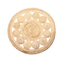 Kerek juta szőnyeg, 120 cm, natúr - DAME DE CARREAU