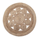 Kerek juta szőnyeg, 80 cm, natúr - DAME DE CARREAU