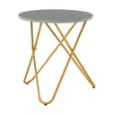 Kerek lerakóasztal, arany lábakkal, szürke - ARCHIBALD