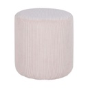 Kerek kordbársony puff, halvány rózsaszín - PUCE
