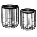 Kerek lerakóasztal szett, 2 db, fekete - HERISSON