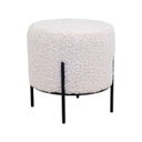 Kerek műszőrmés ülőke, fém vázzal, törtfehér - DIEZE