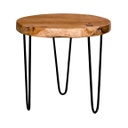 Kerek tömörfa dohányzóasztal, 55 cm, tikfa - SOLDAT