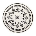 Kerek szőnyeg, fekete fehér, 90 cm - DAME DE TREFLE