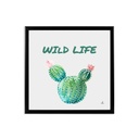 Keretezett falikép 40x40 cm, kaktusz virággal - WILD LIFE