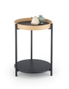 Kerek lerakóasztal, tölgy-fekete - VENUS