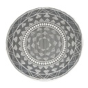 Kerek kültéri beltéri szőnyeg, 150 cm, etno mintás, szürke - DJERBA