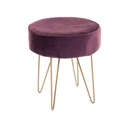 Kerek ülőke, fém hajlított lábakkal, bíborlila - PAGE