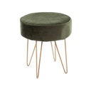 Kerek ülőke, fém hajlított lábakkal, khaki zöld - PAGE
