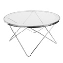 Kerek üveg dohányzóasztal, 85 cm, króm - GEOMETRIC