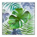 Keretezett falikép, dzsungel mintás, 78x78 cm, zöld - FEUILLE
