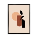 Keretezett falikép, terrakotta váza, 30x40 cm, krémszínű - VASES